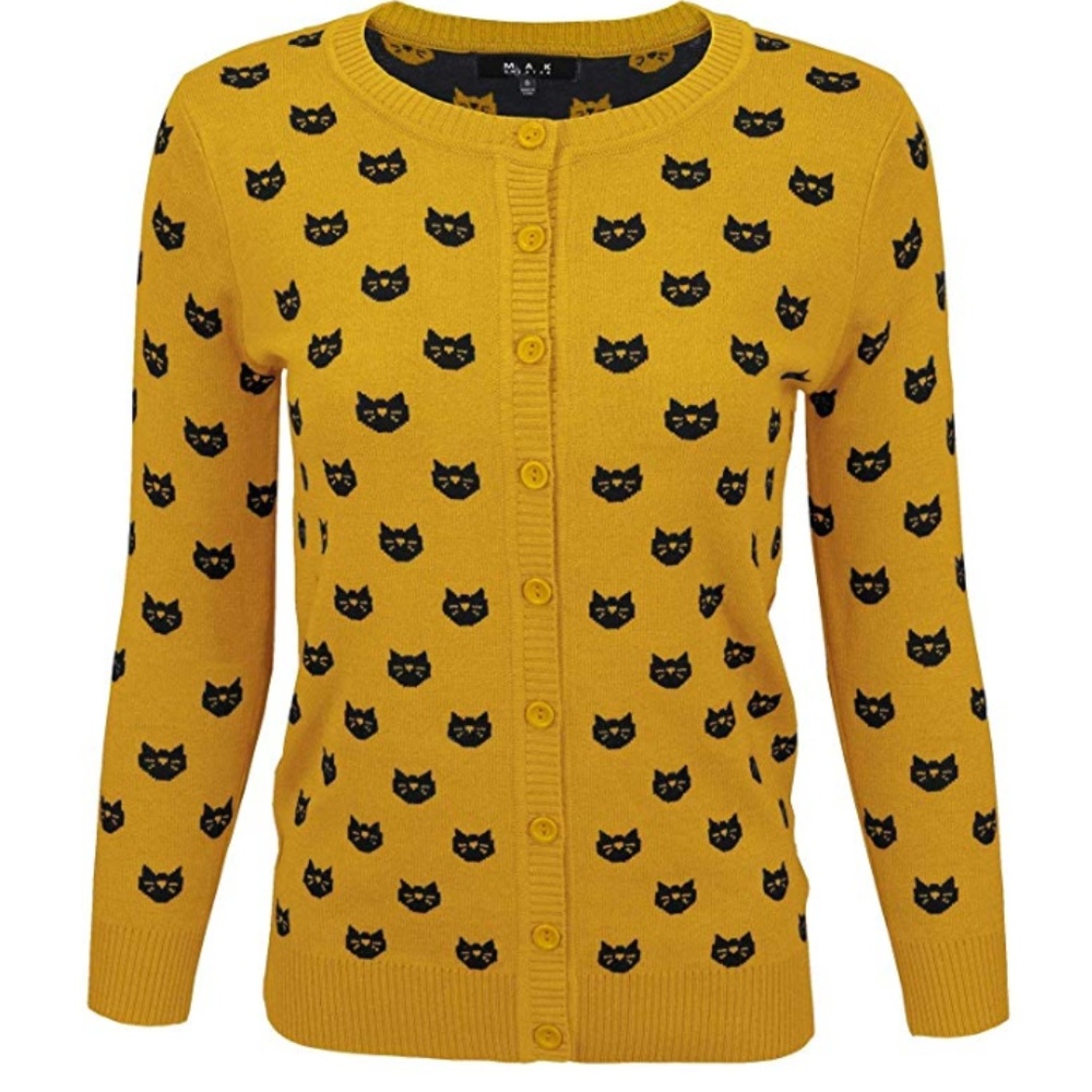 Cute Cat Dog Pattern 3/4 Sleeve Button